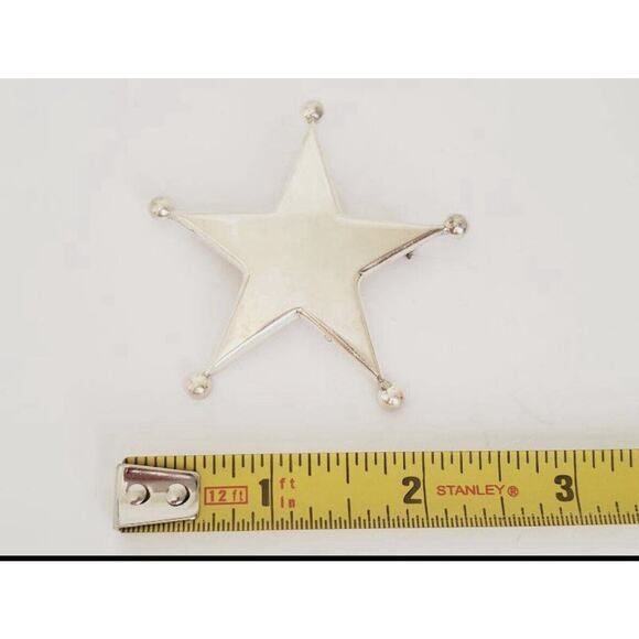 Vintage Taxco Mexico Sterling Silver Star Design Brooch 19.6g - Picture 3 of 3